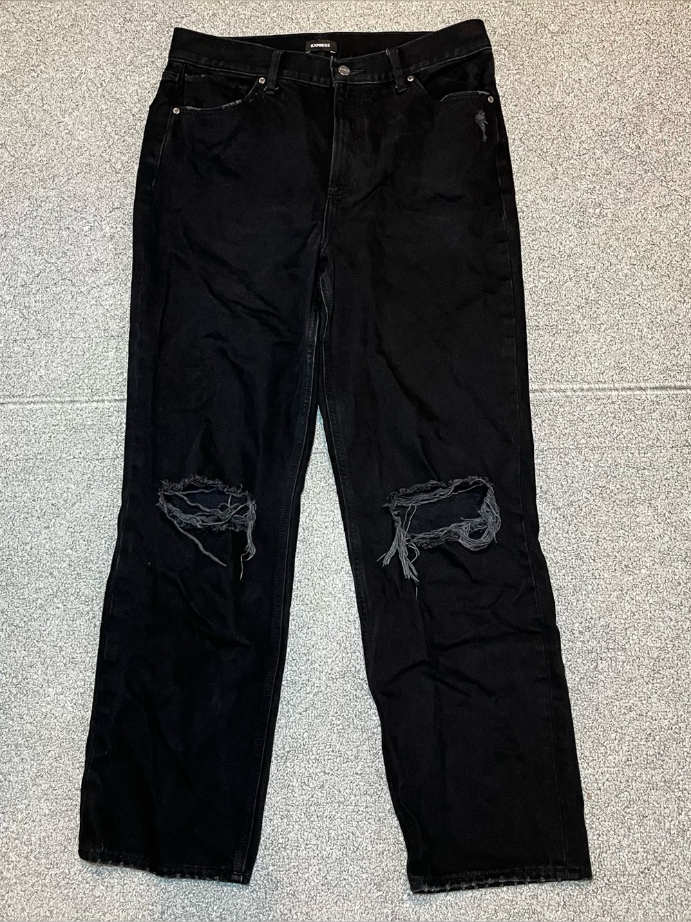 Express Modern Straight Super High Rise Jeans Womens Size 10 Black Denim
